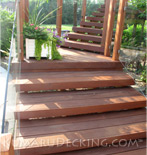 Kumaru Decking creates stairs that are very inviting.